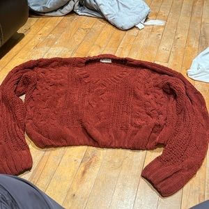 Red slightly cropped sweater